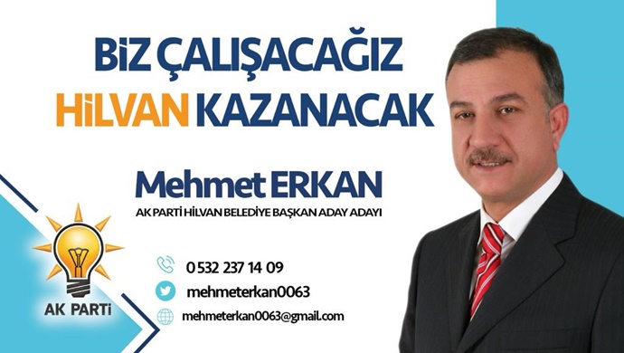 İŞ İNSANI MEHMET ERKAN AK PARTİ HİLVAN BELEDİYE BAŞKAN ADAY ADAYI OLDU